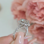 Round Halo & Pave Lab Grown Diamond Engagement Ring