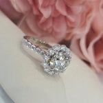 Round Halo & Pave Lab Grown Diamond Engagement Ring