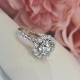 Round Halo & Pave Lab Grown Diamond Engagement Ring