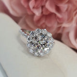 Round Halo & Pave Lab Grown Diamond Engagement Ring
