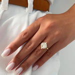 Oval Cluster Lab Grown Diamond Engagement Ring