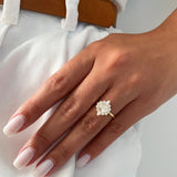 Oval Cluster Lab Grown Diamond Engagement Ring