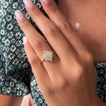 Oval Cluster Lab Grown Diamond Engagement Ring