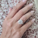 Round Halo & Pave Lab Grown Diamond Engagement Ring