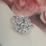 Round Halo & Pave Lab Grown Diamond Engagement Ring