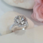 Round Halo & Pave Lab Grown Diamond Engagement Ring