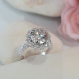 Round Halo & Pave Lab Grown Diamond Engagement Ring