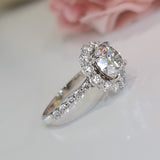 Round Halo & Pave Lab Grown Diamond Engagement Ring