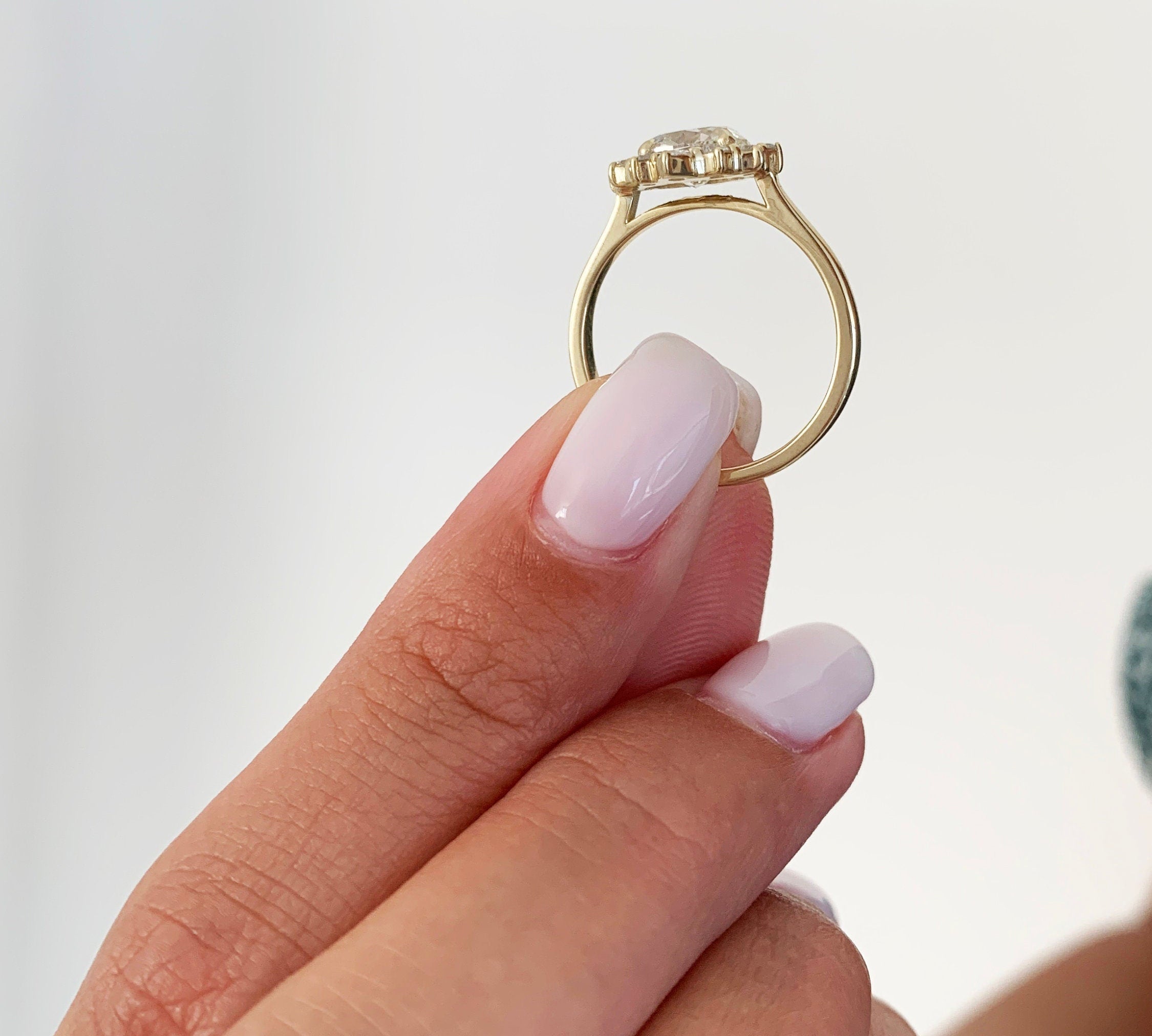 Oval Cluster Lab Grown Diamond Engagement Ring