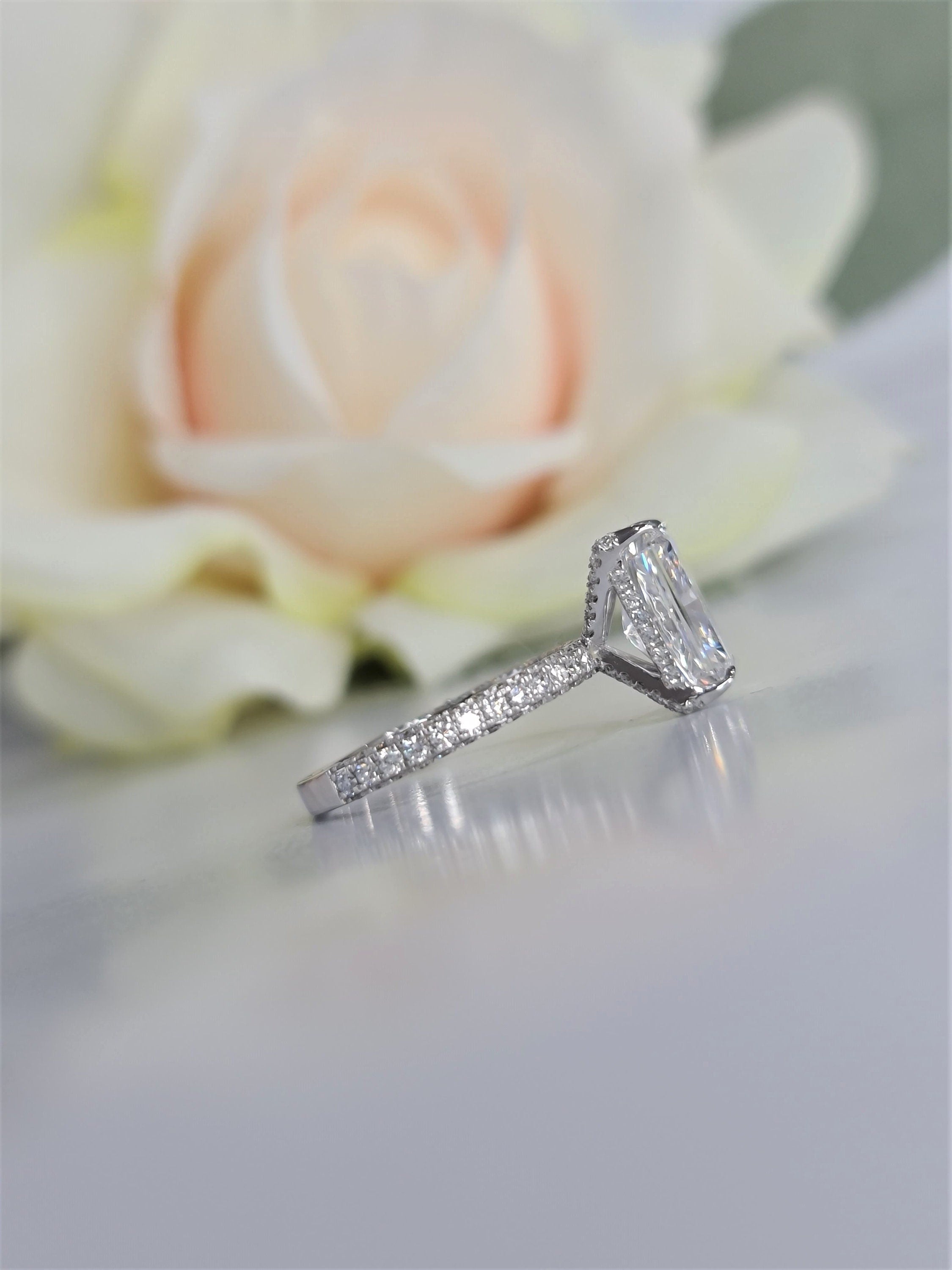 Radiant Pave Lab Grown Diamond Engagement Ring