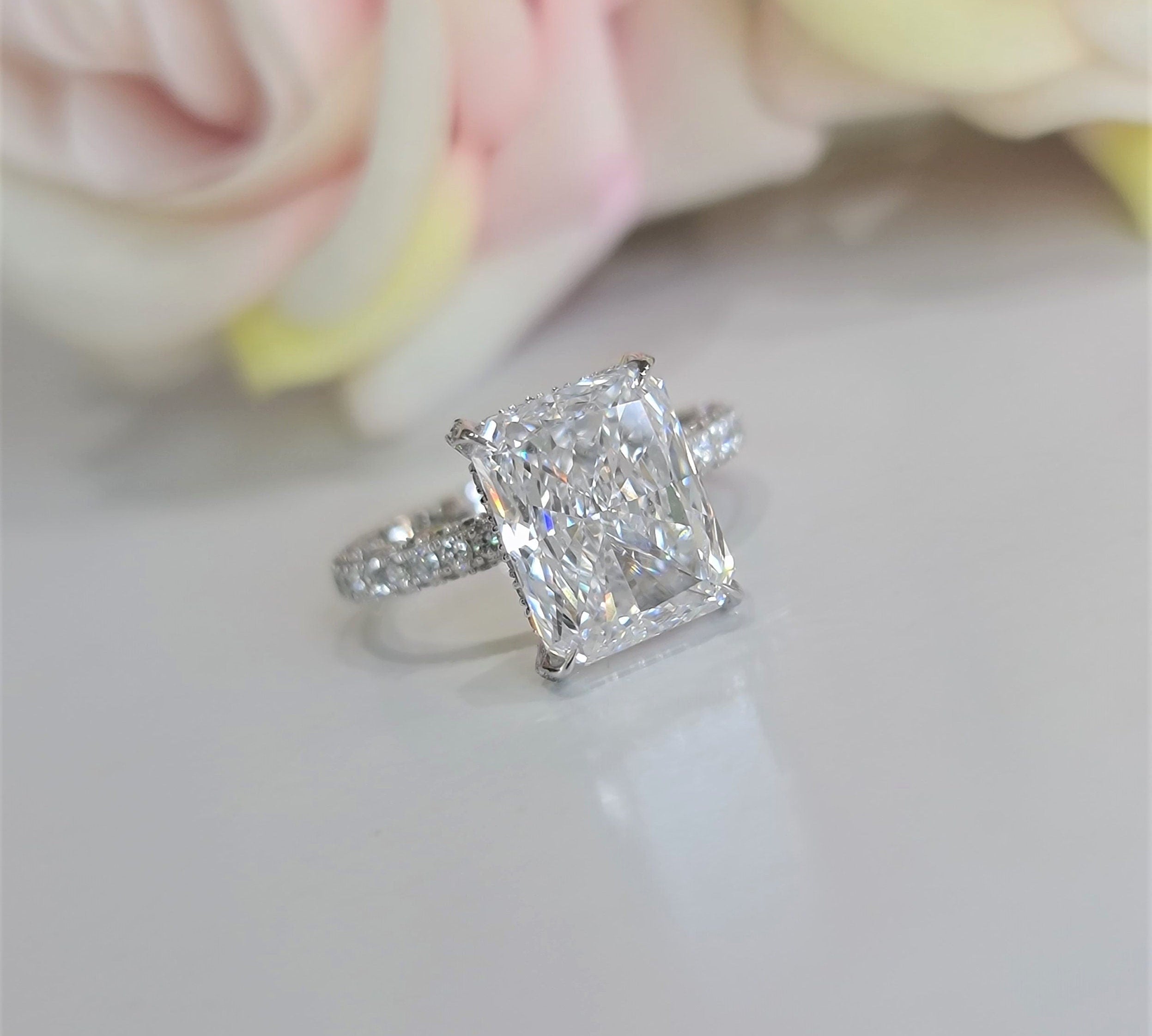 Radiant Pave Lab Grown Diamond Engagement Ring