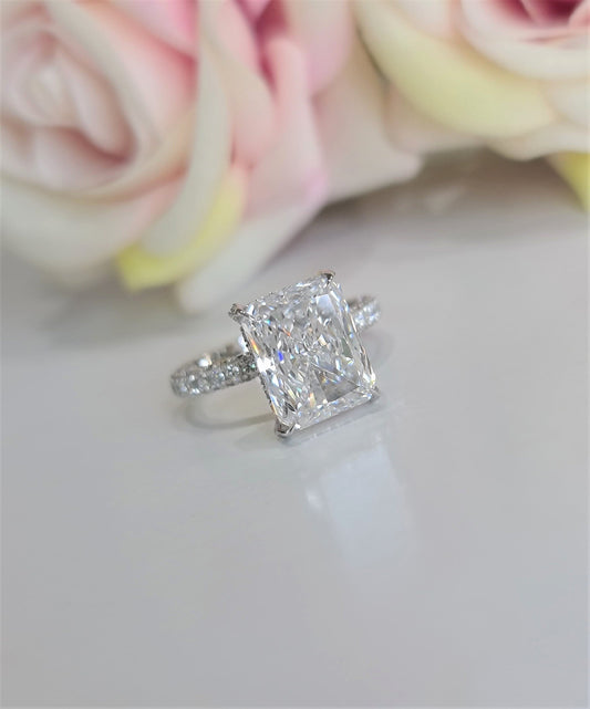 Radiant Pave Lab Grown Diamond Engagement Ring