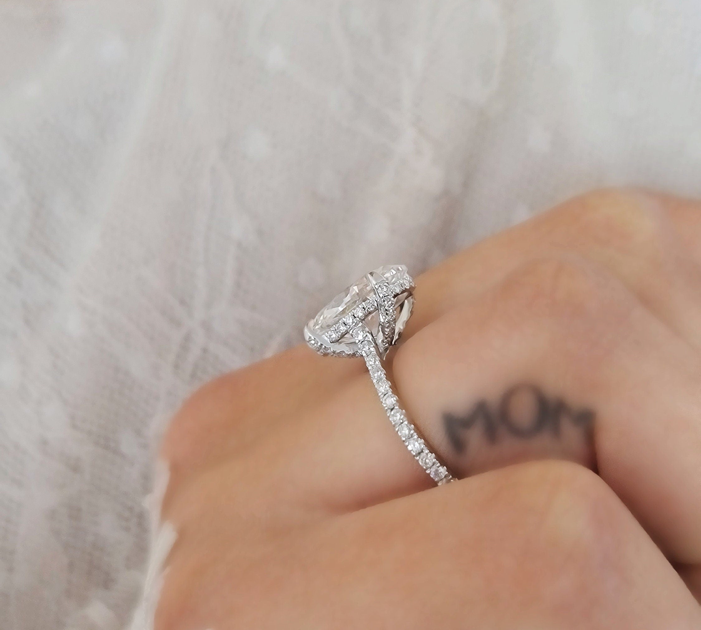 Oval Pave Lab Grown Diamond Engagement Ring