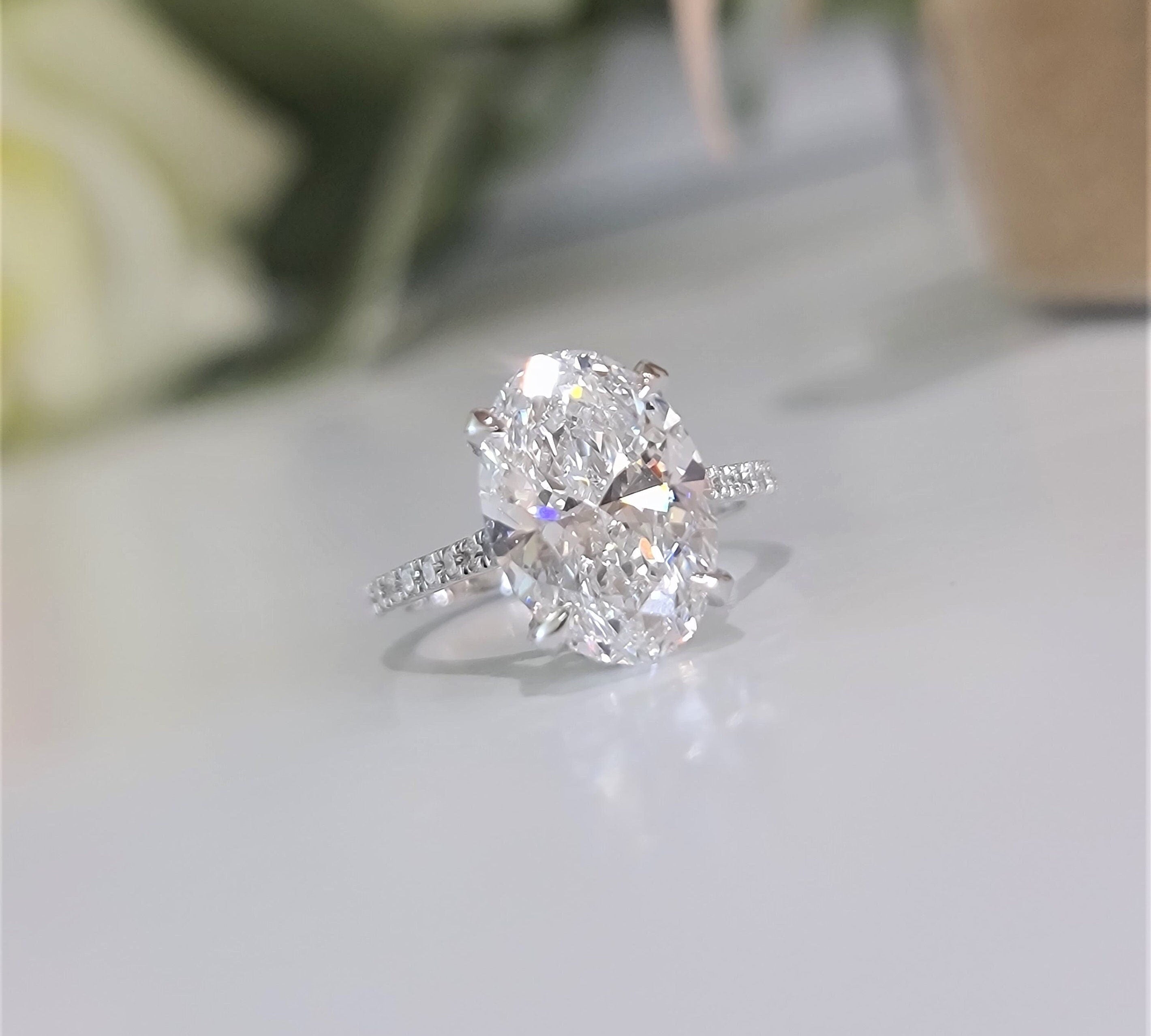 Oval Pave Lab Grown Diamond Engagement Ring