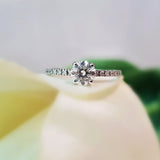Round Cut Pave Style Lab Grown Diamond Engagement Ring