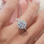 Round Halo & Pave Lab Grown Diamond Engagement Ring