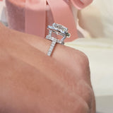 Round Halo & Pave Lab Grown Diamond Engagement Ring