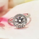 Round Halo & Pave Lab Grown Diamond Engagement Ring