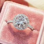 Round Halo & Pave Lab Grown Diamond Engagement Ring