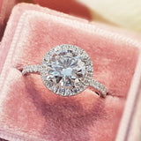 Round Halo & Pave Lab Grown Diamond Engagement Ring
