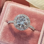 Round Halo & Pave Lab Grown Diamond Engagement Ring
