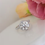 Round Pave Lab Grown Diamond Engagement Ring