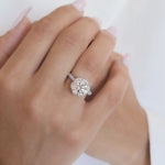 Round Pave Lab Grown Diamond Engagement Ring