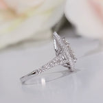 Pear Double Halo & Pave Lab Grown Diamond Engagement Ring