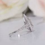 Pear Double Halo & Pave Lab Grown Diamond Engagement Ring