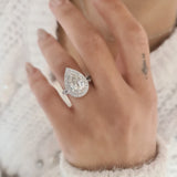 Pear Double Halo & Pave Lab Grown Diamond Engagement Ring