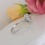 Round Pave Lab Grown Diamond Engagement Ring