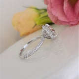 Round Pave Lab Grown Diamond Engagement Ring