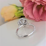 Round Pave Lab Grown Diamond Engagement Ring
