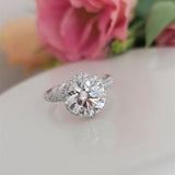 Round Pave Lab Grown Diamond Engagement Ring