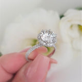 Round Pave Lab Grown Diamond Engagement Ring