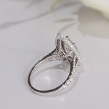 Pear Double Halo & Pave Lab Grown Diamond Engagement Ring
