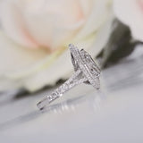 Pear Double Halo & Pave Lab Grown Diamond Engagement Ring