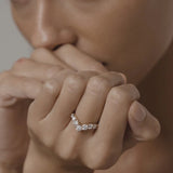 1.1 TCW Round Shaped Curved Lab Grown Diamond Wedding Band