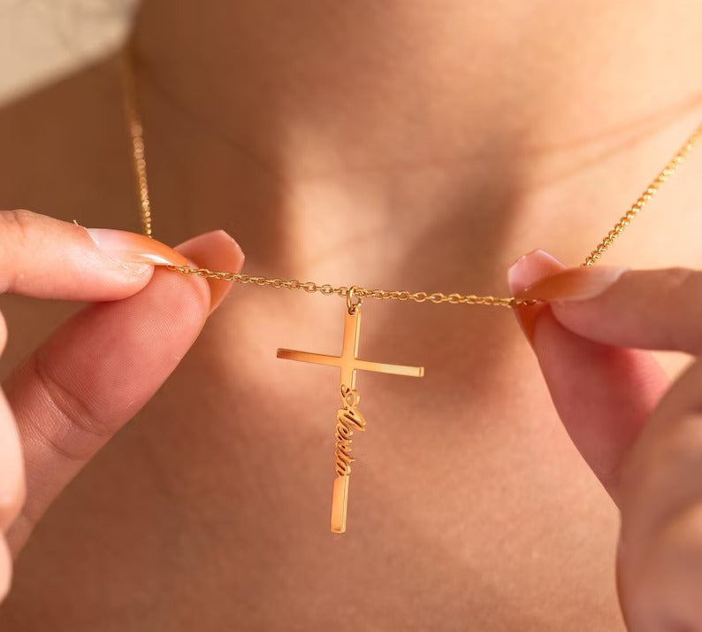 Personalized Name Cross Necklace