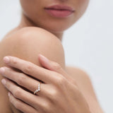 1.1 TCW Round Shaped Curved Lab Grown Diamond Wedding Band