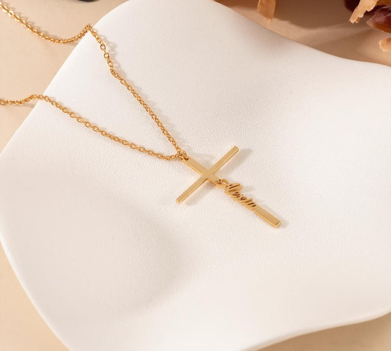 Personalized Name Cross Necklace