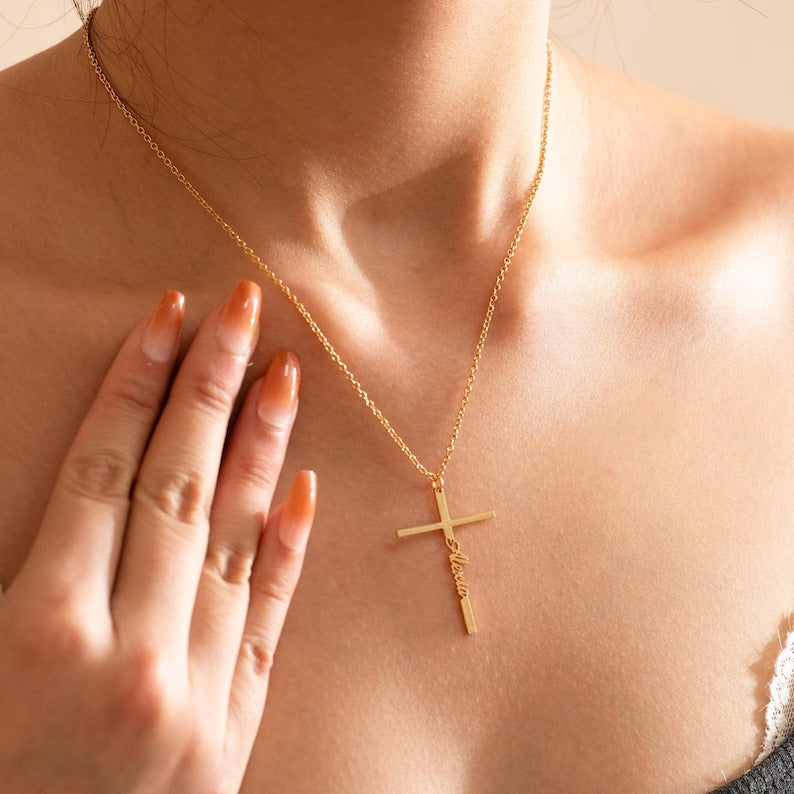 Personalized Name Cross Necklace