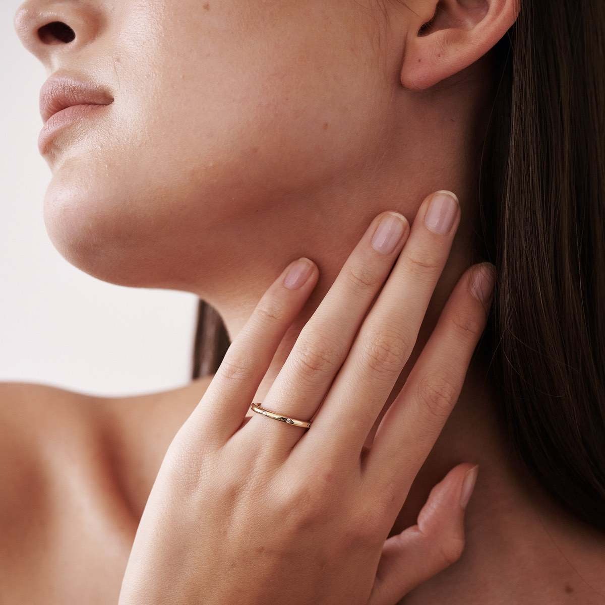 0.01 TCW Round Shaped Flush Setting Lab Grown Diamond Wedding Band