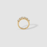 5 TCW Emerald Shaped Half Eternity Lab Grown Diamond Wedding Band