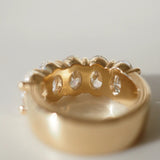 5 TCW Oval Shaped Half Eternity Lab Grown Diamond Wedding Band