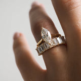 3.3 TCW Emerald Shaped Half Eternity Lab Grown Diamond Wedding Band