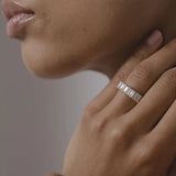 3.3 TCW Emerald Shaped Half Eternity Lab Grown Diamond Wedding Band