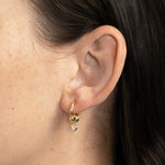 0.22 TCW Round Cut Moissanite Huggies Earrings