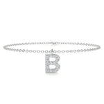 0.15 TCW Round Lab Grown Diamond Initial Bracelet