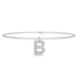 0.15 TCW Round Lab Grown Diamond Initial Bracelet